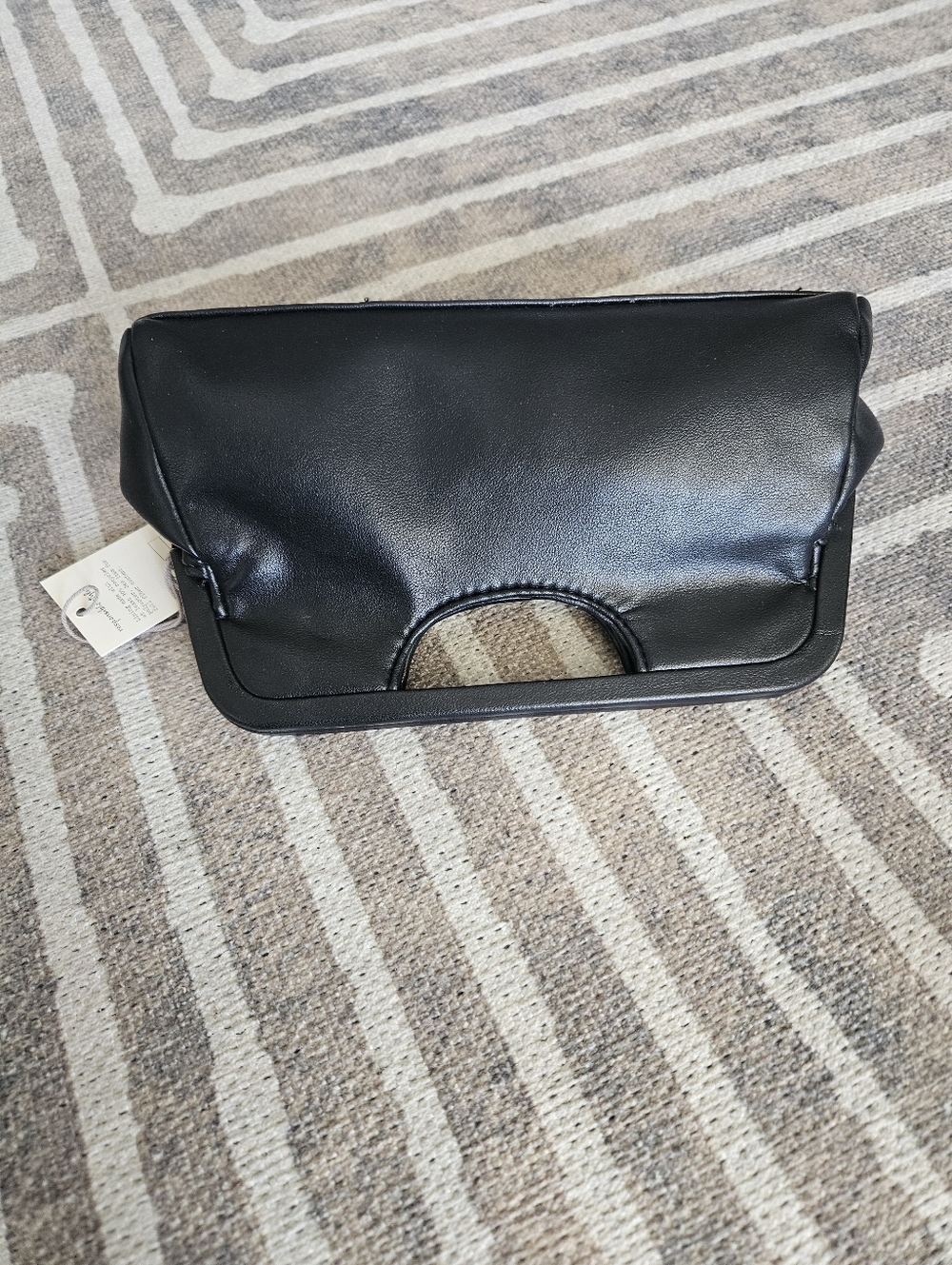 NWT Woven Black Vegan Leather Handheld Clutch - Picture 4 of 7